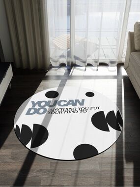 Round Motivational Rug - "You Can Do"